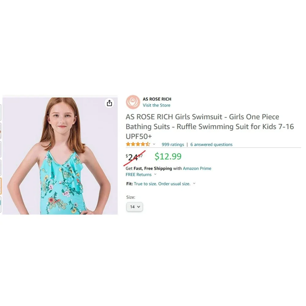 AS ROSE RICH Girls Swimsuit - Picture 8 of 8